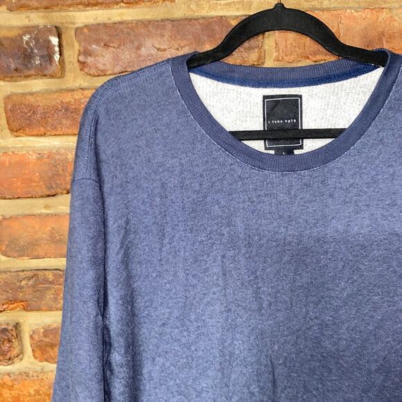 I Love Ugly Blue Oversized Pullover Terry Tunic Sweatshirt Women's Size Large - Picture 2 of 6